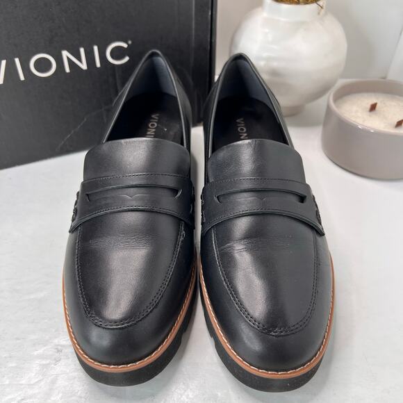 Vionic Cheryl II Slip-on Leather Loafer Black Women 11 Wide NWB - Picture 5 of 11